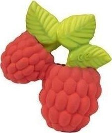 Lodër për kafshim Oli &amp; Carol Valery the Raspberry, gomë natyrale, pa BPA, e kuqe