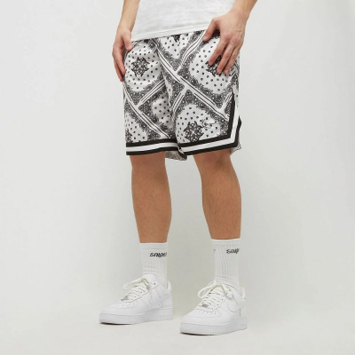 Shorta Karl Kani Woven Signature Paisley Mesh, rrjetë, bardh e zi