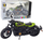 Model motori chopper Metal me drita e zëra, shkallë 1:12, i zi me jeshile