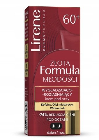 Krem për sy Lirene Golden Youth Formula, zbutës dhe ndriçues, 15ml