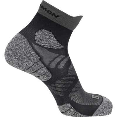 Çorape sportive Salomon Aero Ankle Trail, teknike për vrapim në mal, gri me të zezë