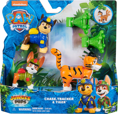 Set figurina Paw Patrol Jungle Pups Chase Tracker Tiger, 5 cm, shumëngjyrësh