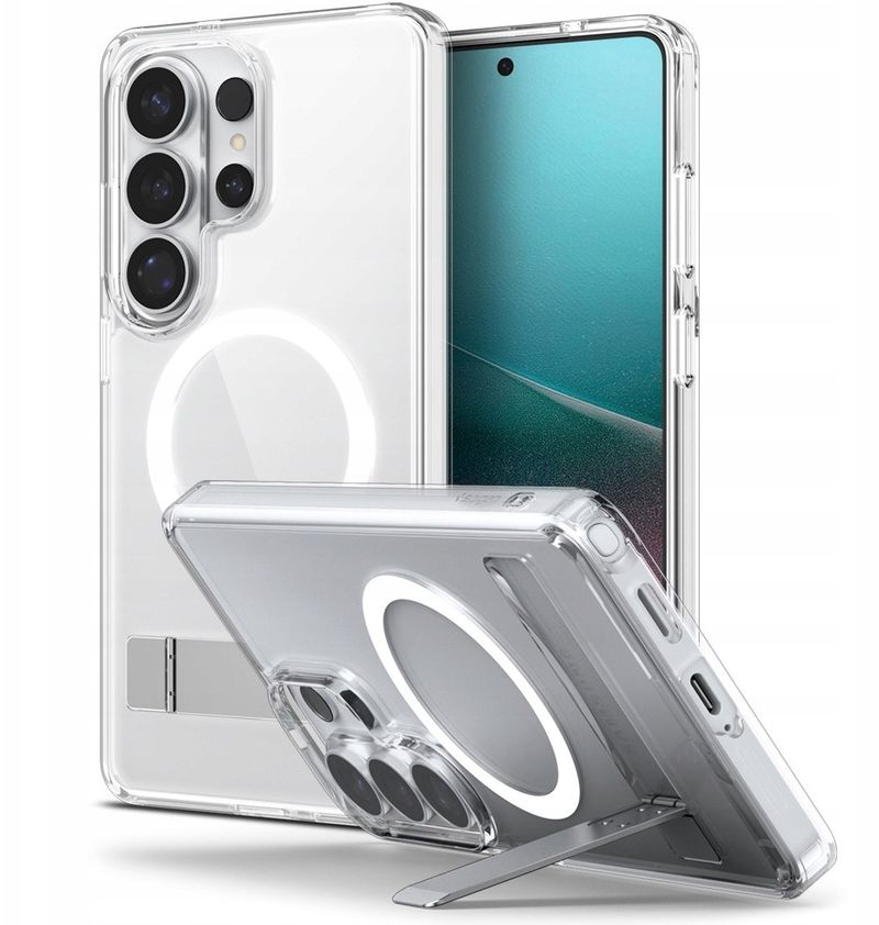 Kllëf telefoni Spigen Ultra Hybrid S MagSafe, për Samsung Galaxy S26 Ultra, transparent, i bardhë