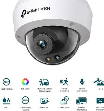 Kamerë IP TP-Link VIGI C240, 4MP, lente 4mm, e bardhë