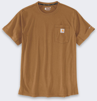 Bluzë burrash Carhartt Force, me prerje të çlirët, pambuk i mesëm për përditë, madhësia L, kafe