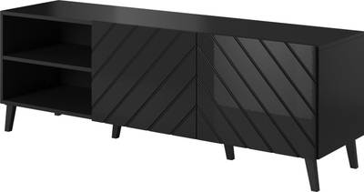 Komodë TV Bed Meble Abeto, 150x42x52cm, MDF, e zezë