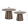 Set tavolinash dhome dite Gialis, metalike, rrumbullake Φ80x41cm dhe Φ60x36cm, argjend mat