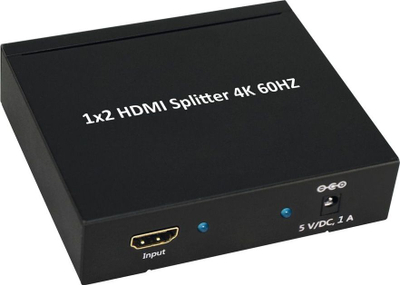 Ndarës HDMI Secomp VALUE 2x, 4K 60Hz, për tavolinë, i zi