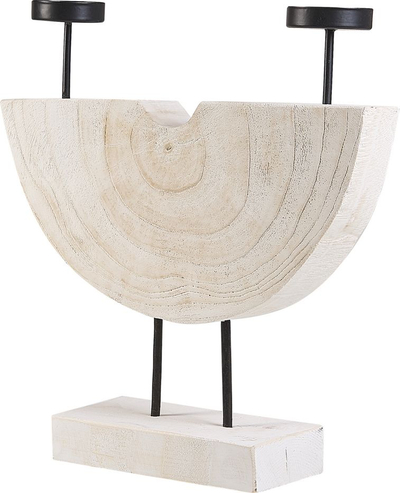 Mbajtës qirinjsh APANGO Wood, 2 vende, dru për zbukurim, i bardhë