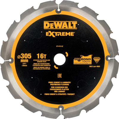Teh sharre Dewalt, 305mm, 30mm, 16 dhëmbë
