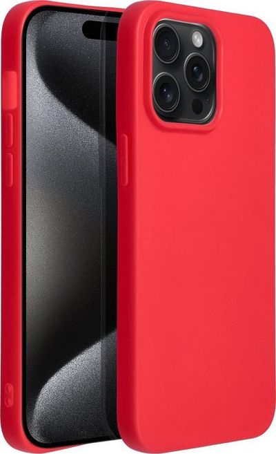 Kapak telefoni Forcell Soft për iPhone 15 Pro Max, silikon, i kuq