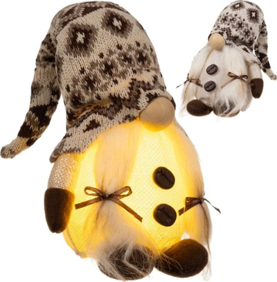 Figura dekorative xhuxh me LED Standing Gnome Dwarf 23754, me dritë LED, për dekor shpie, shumëngjyrëshe