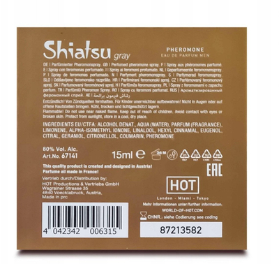 Parfum me ferromone Shiatsu Pheromone Man, 15 ml, për burra