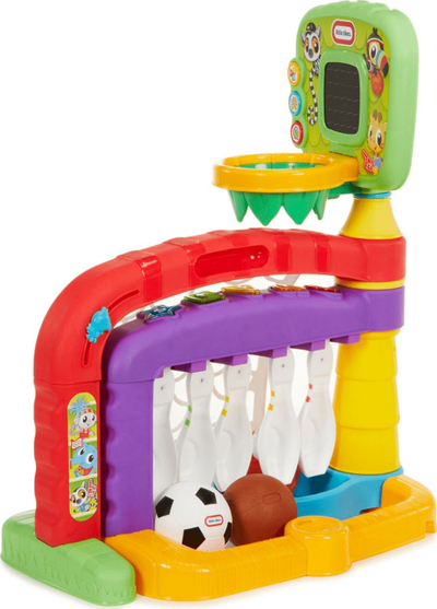 Set lojrash sporti Little Tikes 3 në 1 Sports Zone, me panel elektronik, shumëngjyrësh