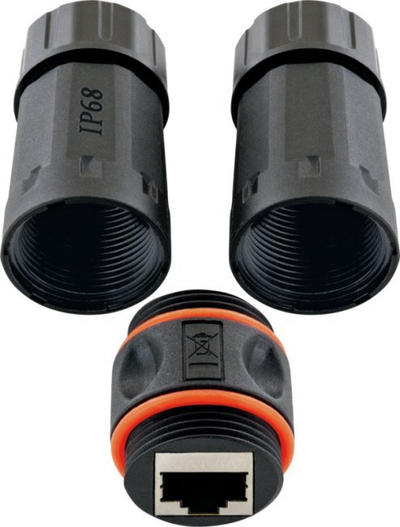 Lidhës rrjeti Schwaiger NWDK16533 RJ45, IP68, femër – femër, e zi