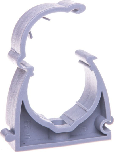 Klemë blloku për tuba TT PLAST UZHF28, 28mm, 100 copë, gri