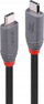 Kabllo USB C Lindy Anthra Line, USB4 40Gbps, 0.8m, 240W, gri