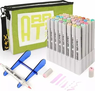 Set markerësh me dy maja Arrtx LC302628, 40 ngjyra pastel, me bojë me bazë alkoli, shumëngjyrësh