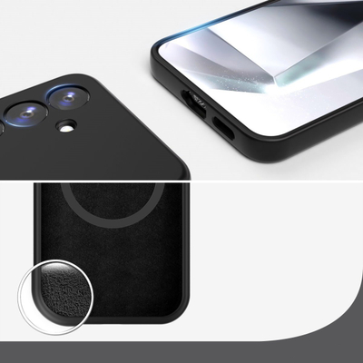 Kapak telefoni 4smarts Silicone Case Cupertino për Samsung Galaxy A56, silikoni, kundër goditjeve, i zi
