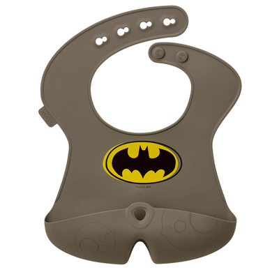 Babero silikon për foshnje b.box Batman, xhep i thellë, i kafe