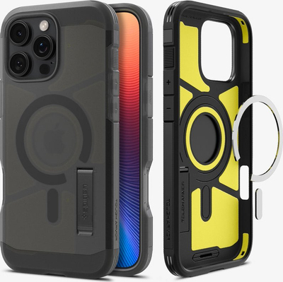 Mbulesë telefoni Spigen Tough Armor MagFit, MagSafe, për iPhone 16 Pro, e zezë