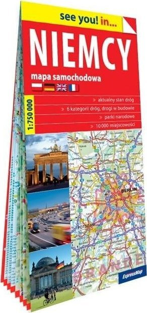 Hartë udhëtimi See You In Germany, shkallë 1:750 000, Gjermani, me shumë ngjyra