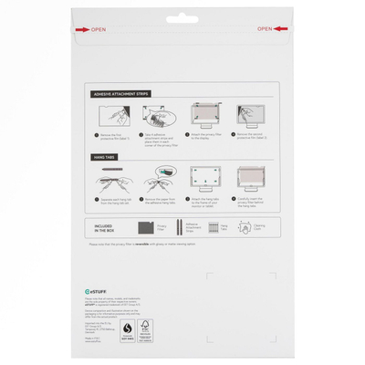 Filtër privatësie për ekran ESTUFF GLBB16355201, 16", për laptop