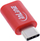 Adapter USB InLine Data Blocker USB-C në USB-C, deri 240W PD, i kuq