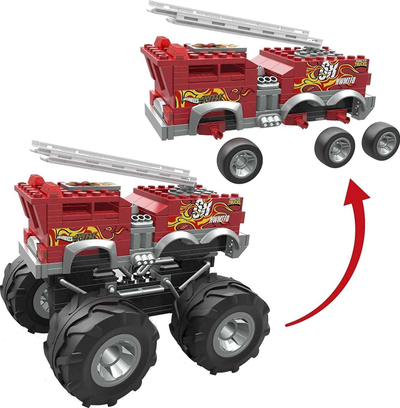 Set ndërtimi MEGA Hot Wheels 5 Alarm Fire Truck Monster Truck, 284 copa, me figurë, shumëngjyrësh