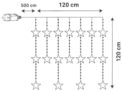 Завеса светилки CHRISTMAS TREE LIGHTS, 235 ЛЕД, 120x120 см, повеќебојна