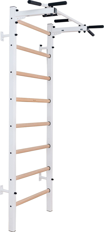 Гимнастичка шведска скала BenchK 221W, капацитет 150kg, метал и дрво, бела мат