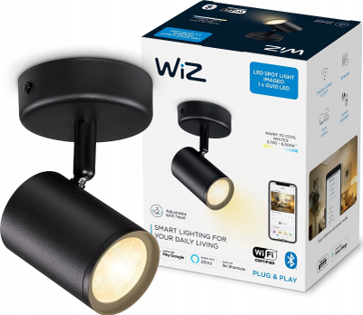 Spot tavani i zgjuar WiZ Imageo, Wi-Fi Bluetooth, 4.9W 345 lm, i zi