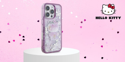 Mbulesë telefoni Hello Kitty Liquid Glitter 50th Anniversary Party, për iPhone 16 6.1", model HKHCP16SL50PPU, lejla