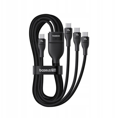Kabllo USB C Baseus Flash Series 3, 100W, 1.5m, e zezë