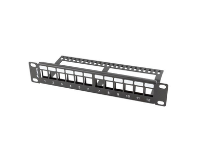 Panel patch Lanberg PPKS-9112-B, 1U 10", 12 porta keystone, i zi