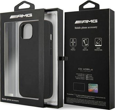 Kapak telefoni Mercedes AMG Petronas F1 Team AMG AMHCP13SDOLBK, për iPhone 13 mini 5.4\", hardcase me lëkurë, i zi