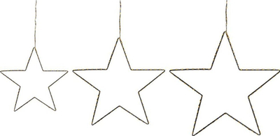 Dekor varës LED Beliani KUNNARI, set 3 copë, 50/40/30 cm, argjendtë