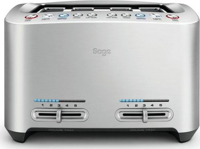 Toaster Sage STA845, 4 vënde për fetat, 1900W, inox argjendtë