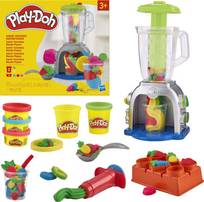 Set lojërash Play-Doh Swirlin Smoothies, mikser lodër kuzhine, për fëmijë 3+