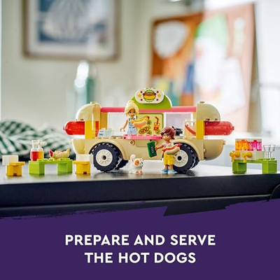 Lodër ndërtimi LEGO Friends Hot Dog Food Truck 42633, 100 pjesë, 4+, shumëngjyrëshe