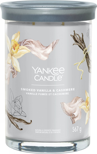 Qiri Yankee Candle Smoked Vanilla &amp; Cashmere, Signature Large Tumbler, 567g, gri