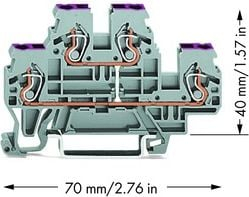 Bllok terminali Wago 870-508, 2 nivele, 2.5mm², gri