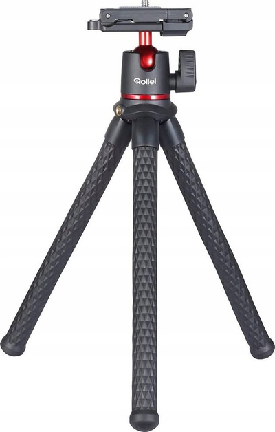 Tripod fleksibël Rollei Monkey Pod 2, i vogël, me mbajtëse telefoni, me kokë sferike, i zi