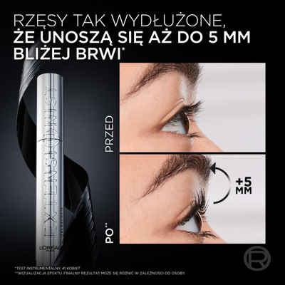 Maskara L'Oréal Paris Telescopic Extra-Black, 8ml, e zezë
