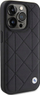 Futrollë BMW Leather Quilted për iPhone 15 Pro Max, lëkurë, e zezë