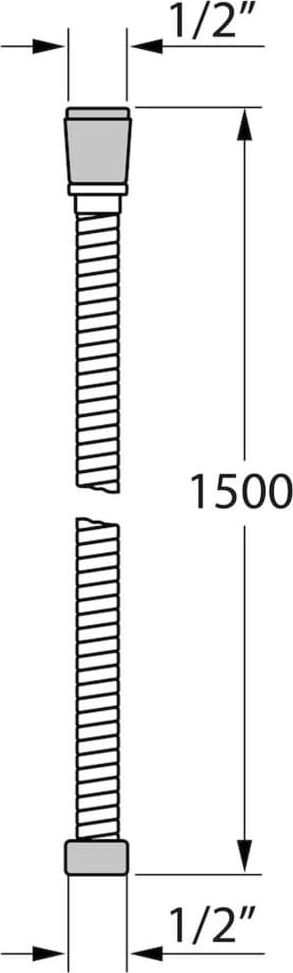Zorrë dushi Tiger Ultrahose, 150 cm, çelik inox, e zezë