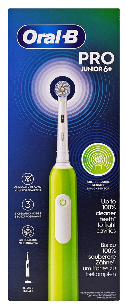 Furçë dhëmbësh elektrike Oral-B Junior Pro, për fëmijë 6+, jeshile