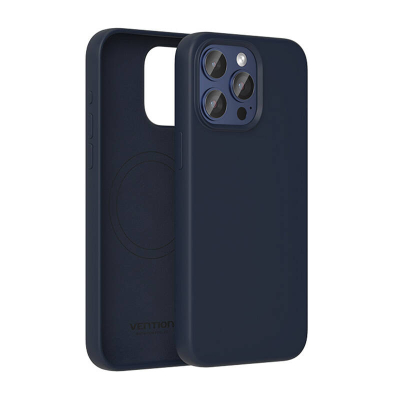 Mbrojtëse telefoni Vention për iPhone 15 Pro Max, silikon i lëngshëm, MagSafe, blu e errët