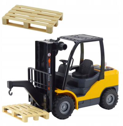 Lodër forklift me dritë edhe zë, me pirunë lëvizës, ngjyrë e verdhë
