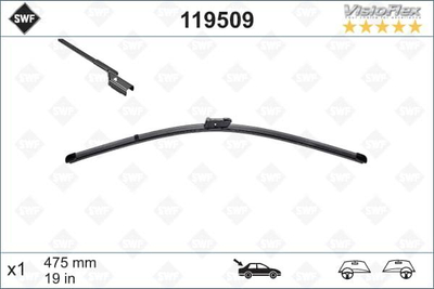 Fshirëse xhami SWF Visioflex 119509, 475mm, për xham t’përparëm, e zezë